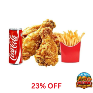 Fried Chicken Legs (3 Stuck) Dose + Pommes