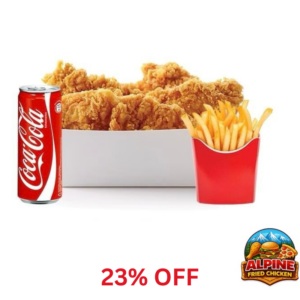 Fried Chicken Wings (6 Stuck) Dose + Pommes