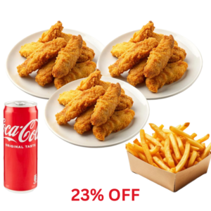 Fried Chicken Fingers (20 Stuck) 1.5 L Getrank + Pommes